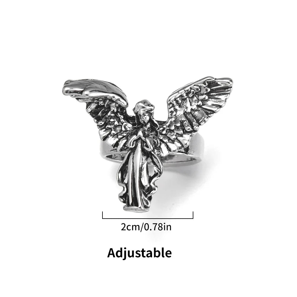 Weepin' Angel Silver Ring