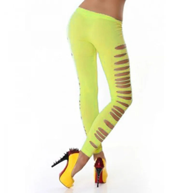 Slashed Elastic Trousers