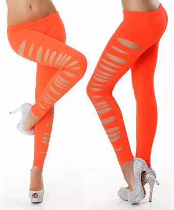 Slashed Elastic Trousers