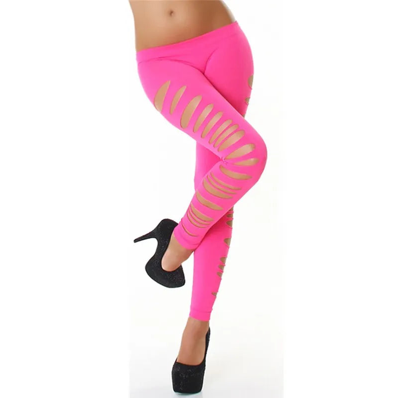 Slashed Elastic Trousers