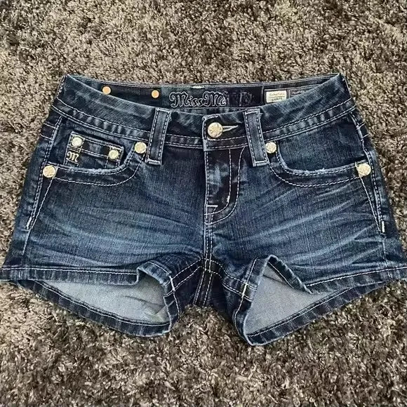 Stud'd Mini Denim Shorts