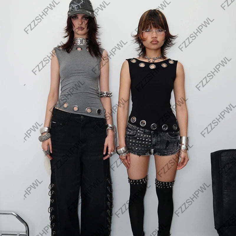 Hollow Out Sleeveless Tank Top