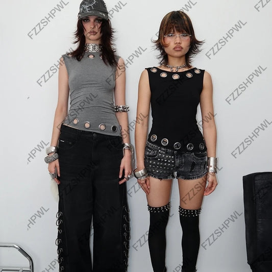 Hollow Out Sleeveless Tank Top