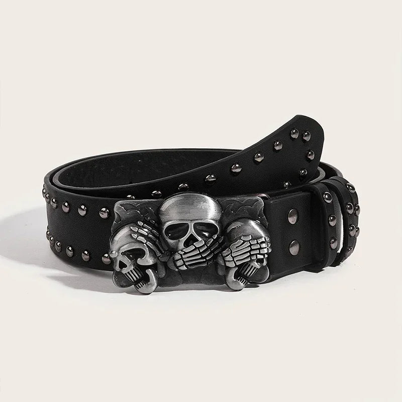 No Evil Punk Skull Belt