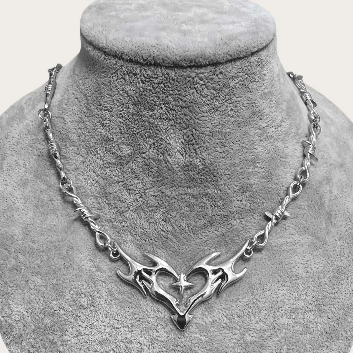 Cross Flame Heart Choker