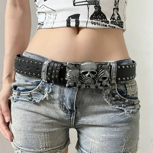No Evil Punk Skull Belt