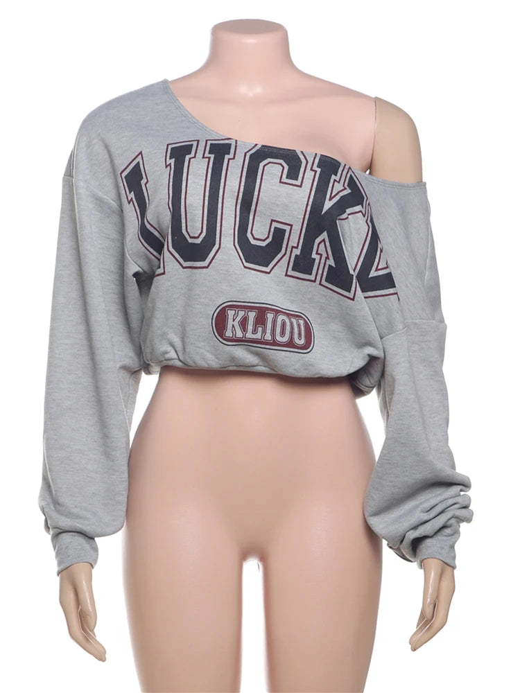 Clover Full Sleeve Skew Collar Crop Top