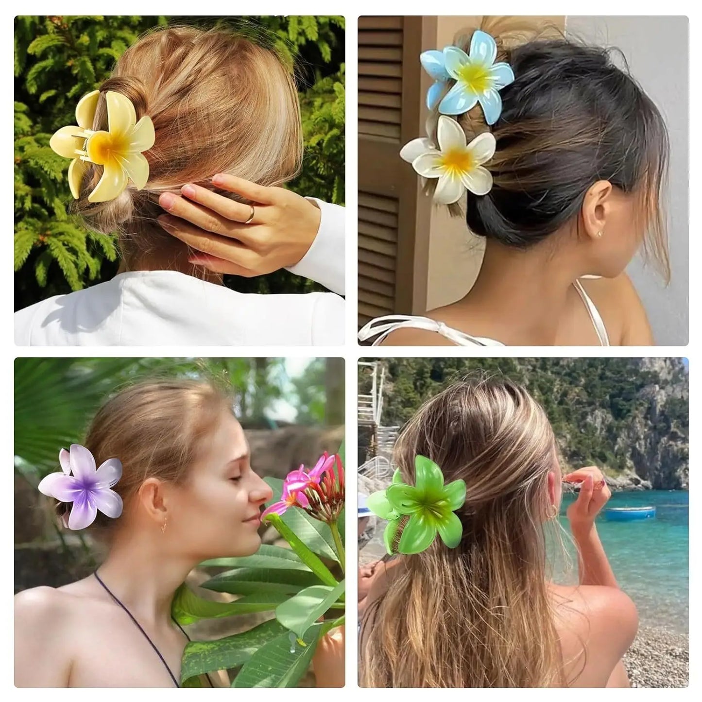 Tropical Gradient Flower Hair Clip