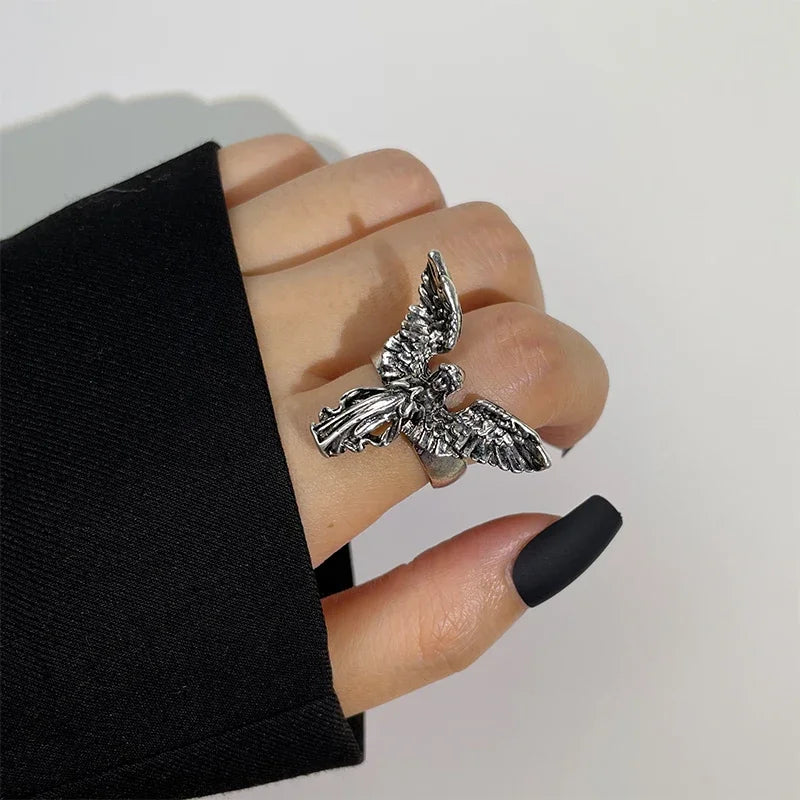 Weepin' Angel Silver Ring