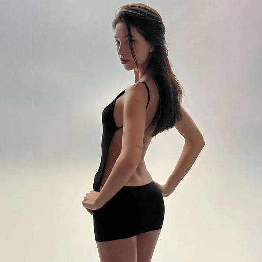 Aphrodite Plunge Mini Dress