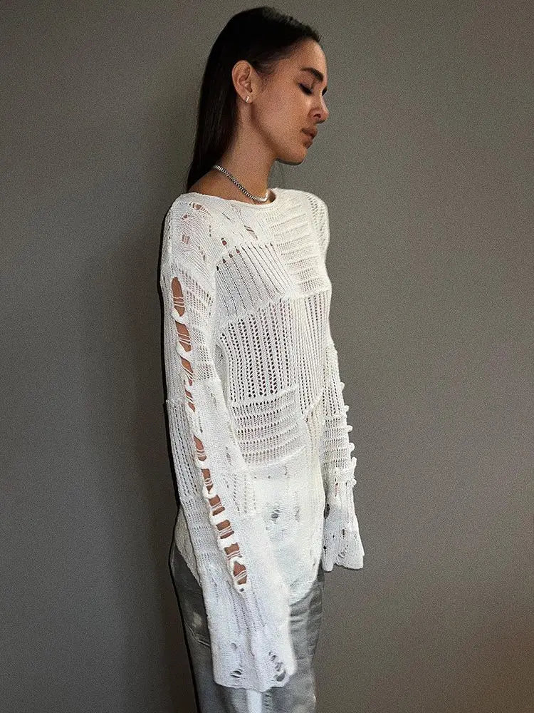 Shredded Babe Sweater Top