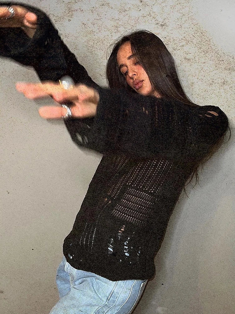 Shredded Babe Sweater Top