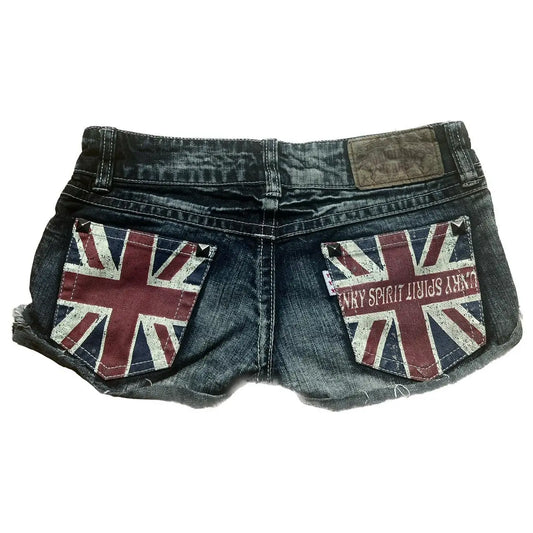 Union Jack Denim LowRise Shorts