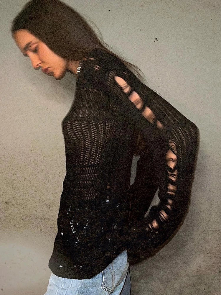 Shredded Babe Sweater Top