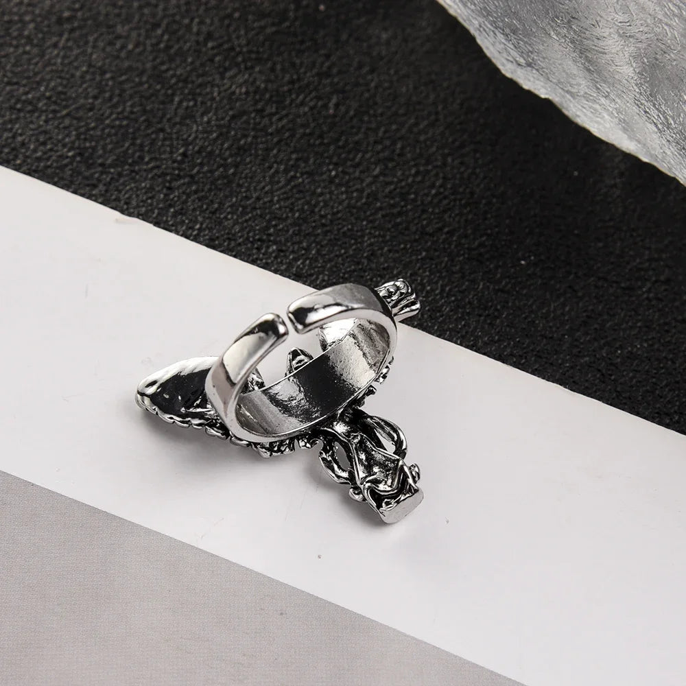 Weepin' Angel Silver Ring