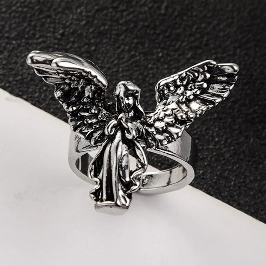 Weepin' Angel Silver Ring