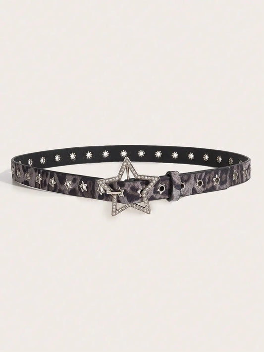 Midnight Prowl Star Buckle Belt