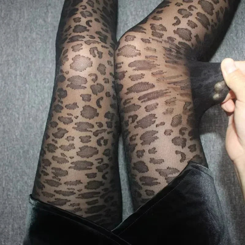 Velvet Vixen Leopard Mesh Pantyhose