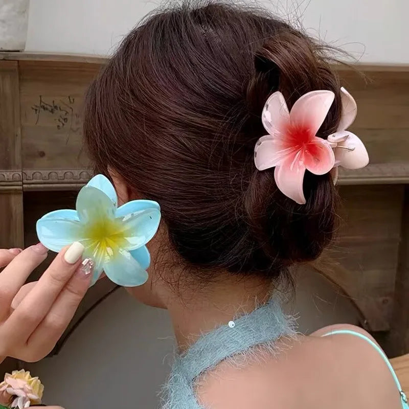 Tropical Gradient Flower Hair Clip
