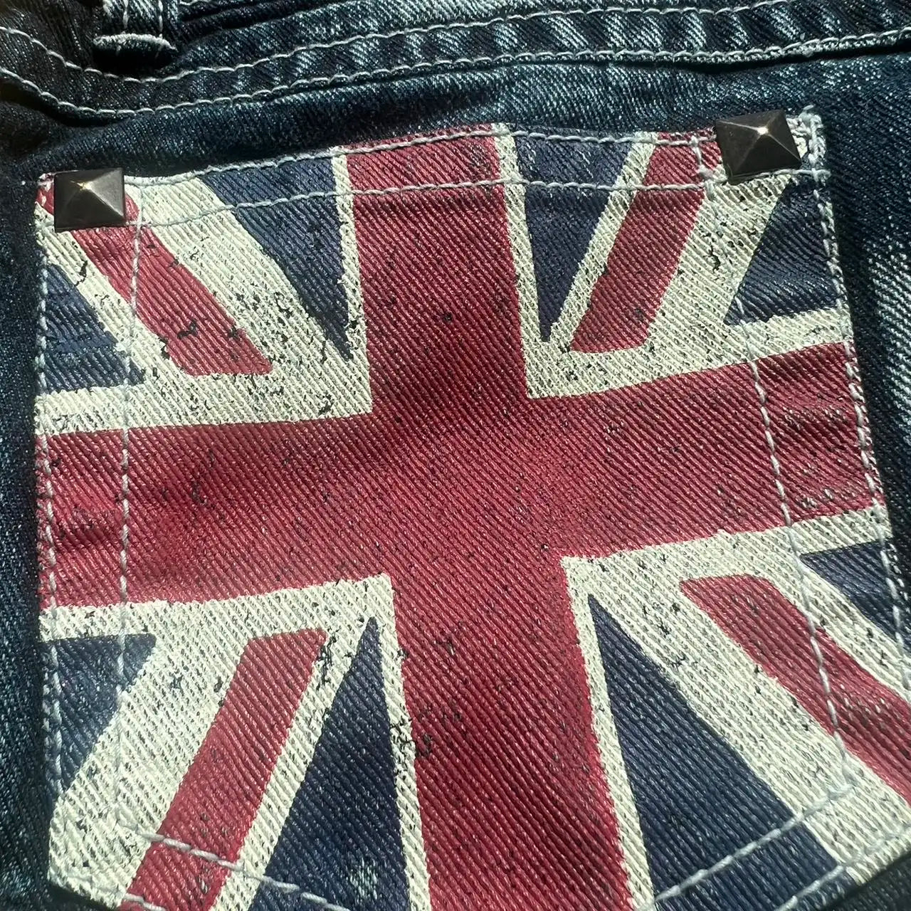 Union Jack Denim LowRise Shorts