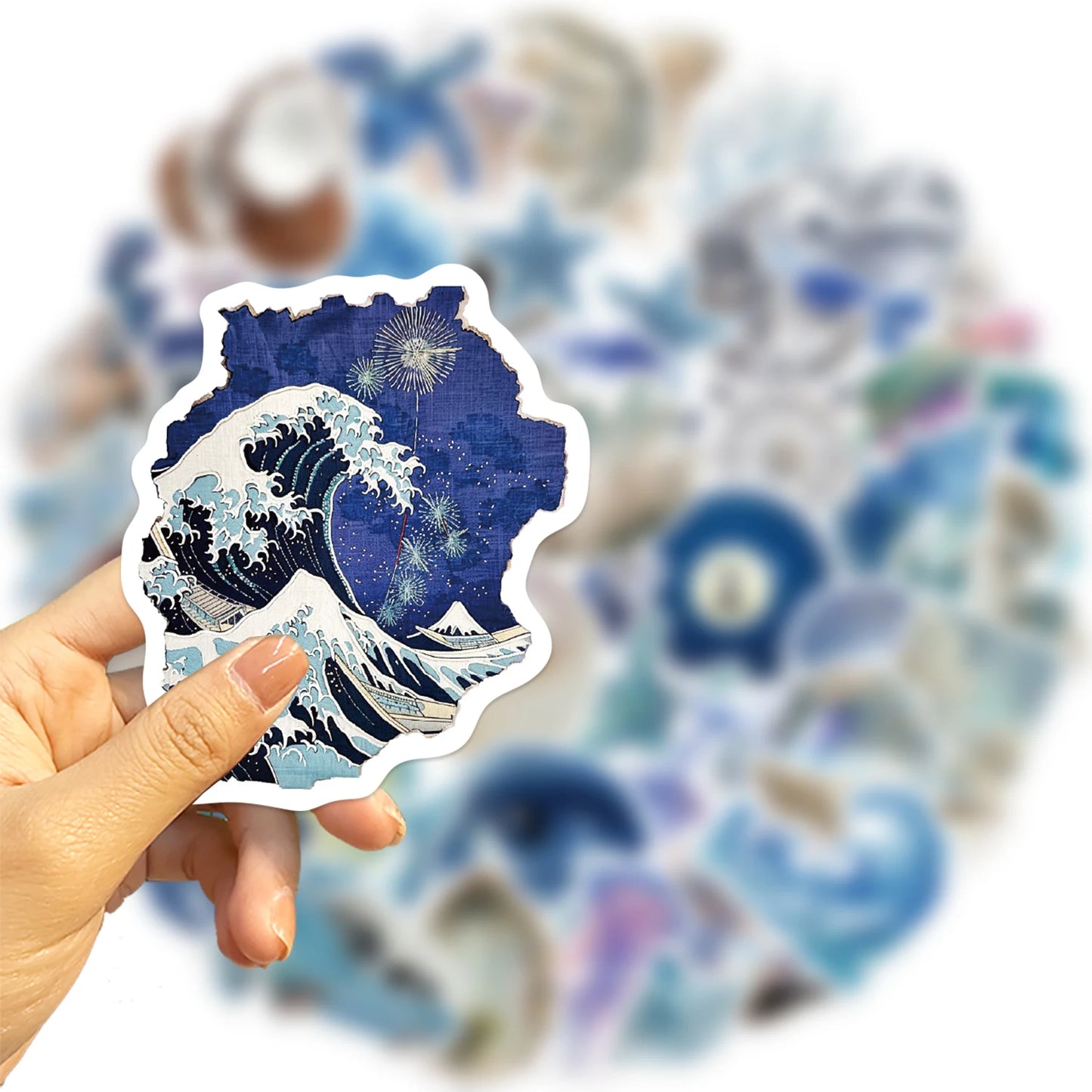 Silver Sea Breeze Aesthetic Stickers (50pcs)