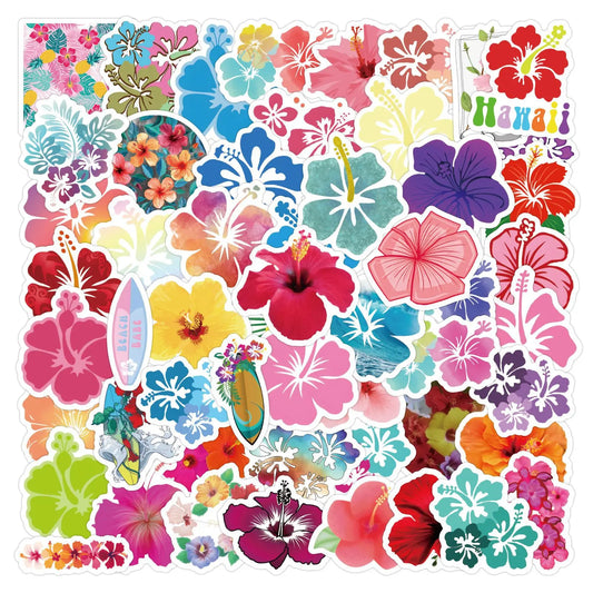 Hibiscus Paradise Multicolor Sticker Set (10/30/60pcs)