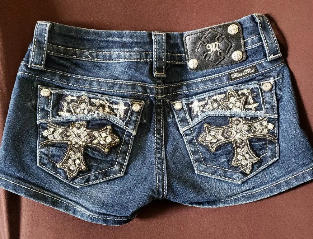 Stud'd Mini Denim Shorts