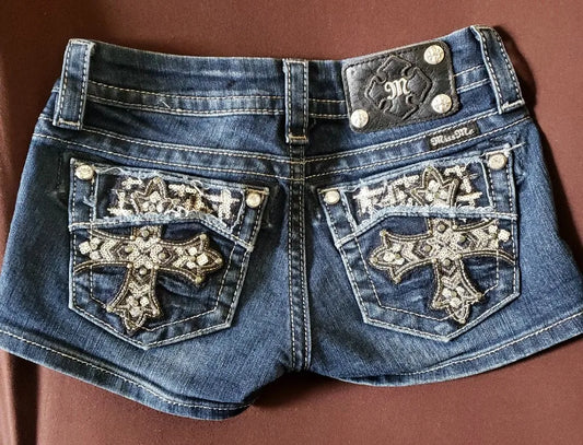 Stud'd Mini Denim Shorts