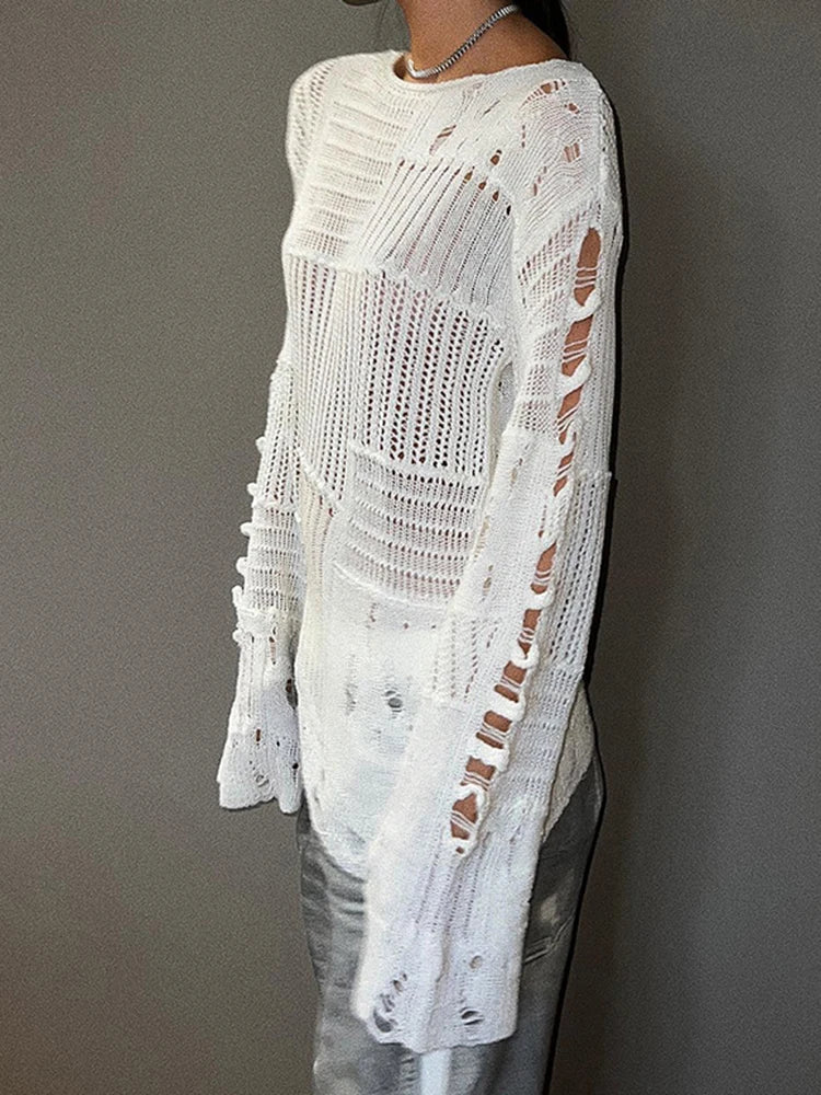 Shredded Babe Sweater Top