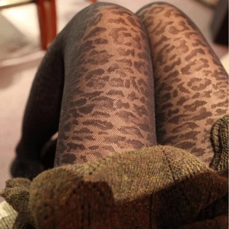 Velvet Vixen Leopard Mesh Pantyhose