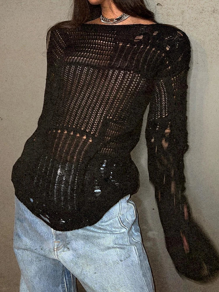 Shredded Babe Sweater Top