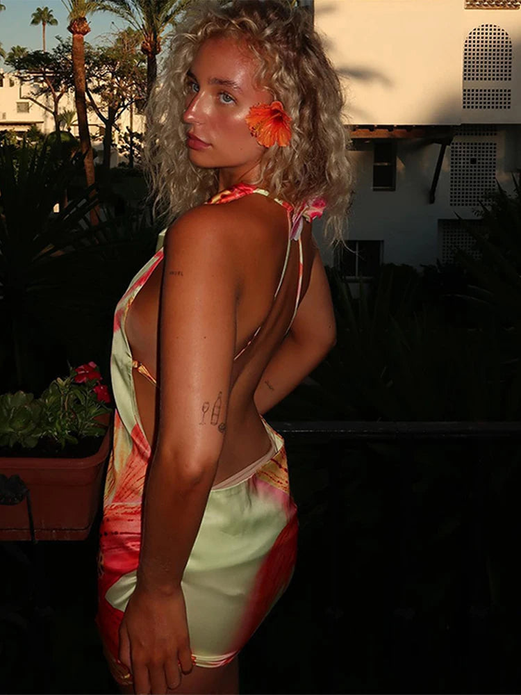 SunDaze Backless Mini Dress