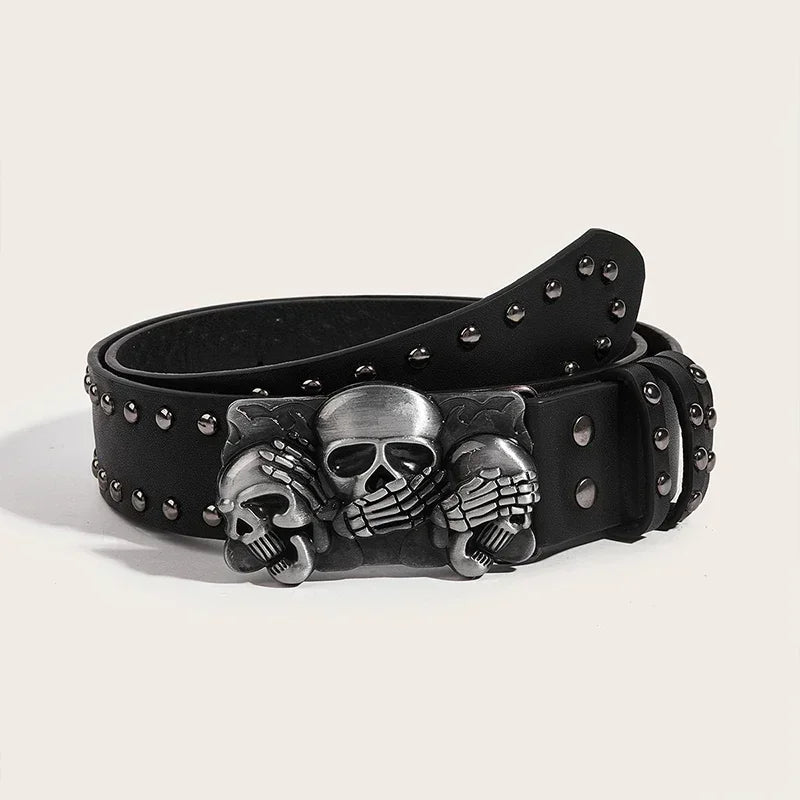 No Evil Punk Skull Belt